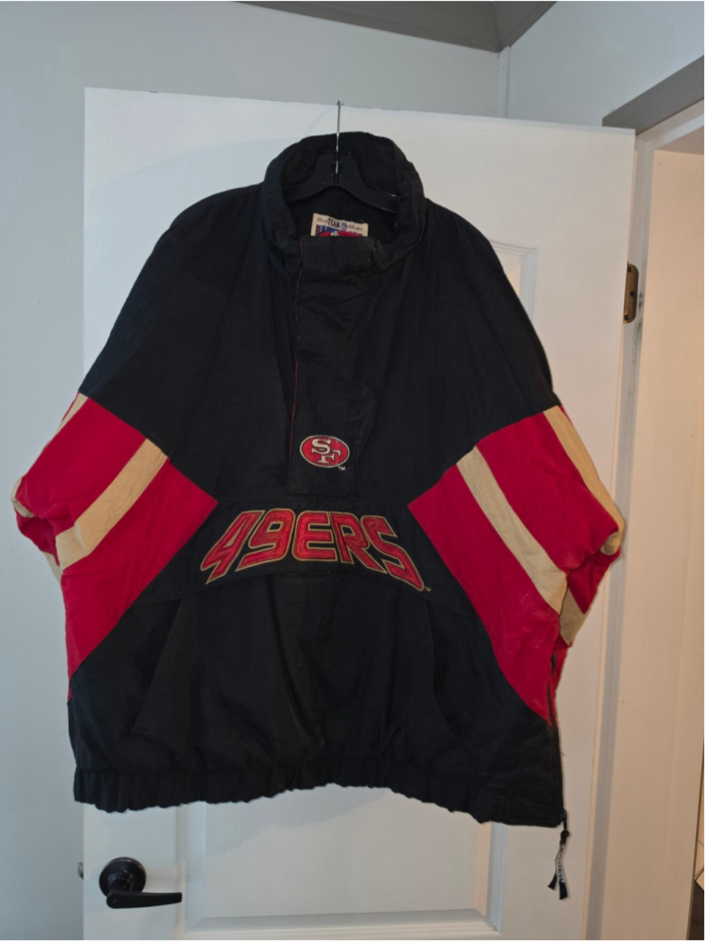 Men's Starter San Francisco 49ers Windbreaker Jacket XXL Black Red Gold